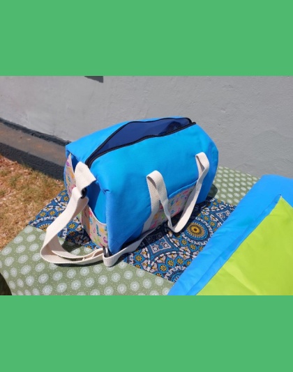 Baby Duffle &amp; Sleeping Bag set Blue Dinos