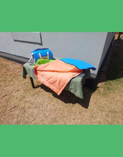 Baby Duffle &amp; Sleeping Bag set Blue Dinos